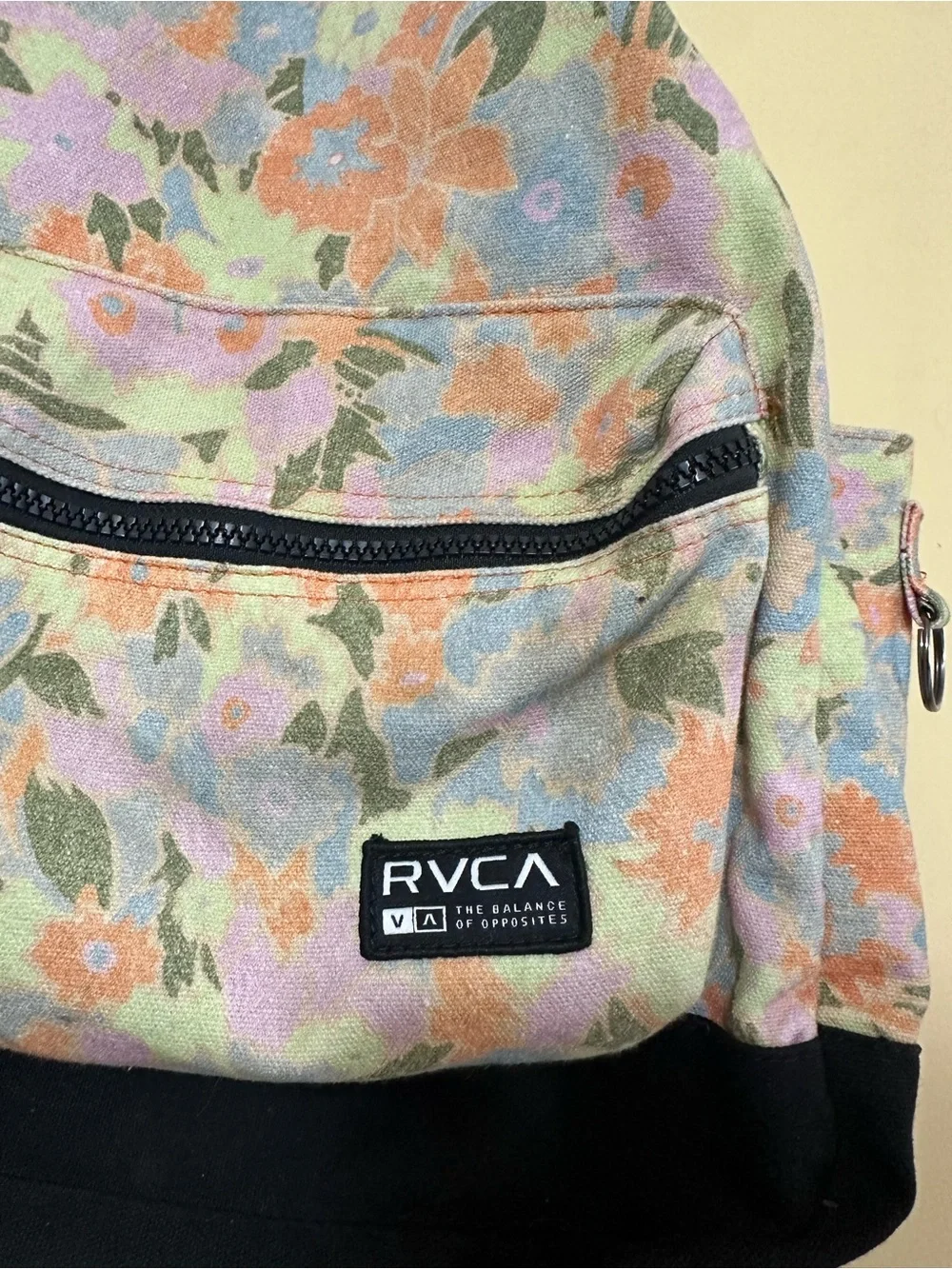 RVCA Holden Backpack Pastel Floral Print Teen Tween Girls' Back To School Yellow
